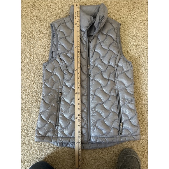 Women's Gerry Packable‎ Goose Down Puffer Vest Small Gray Silver Zip-Up Pockets - Picture 8 of 8
